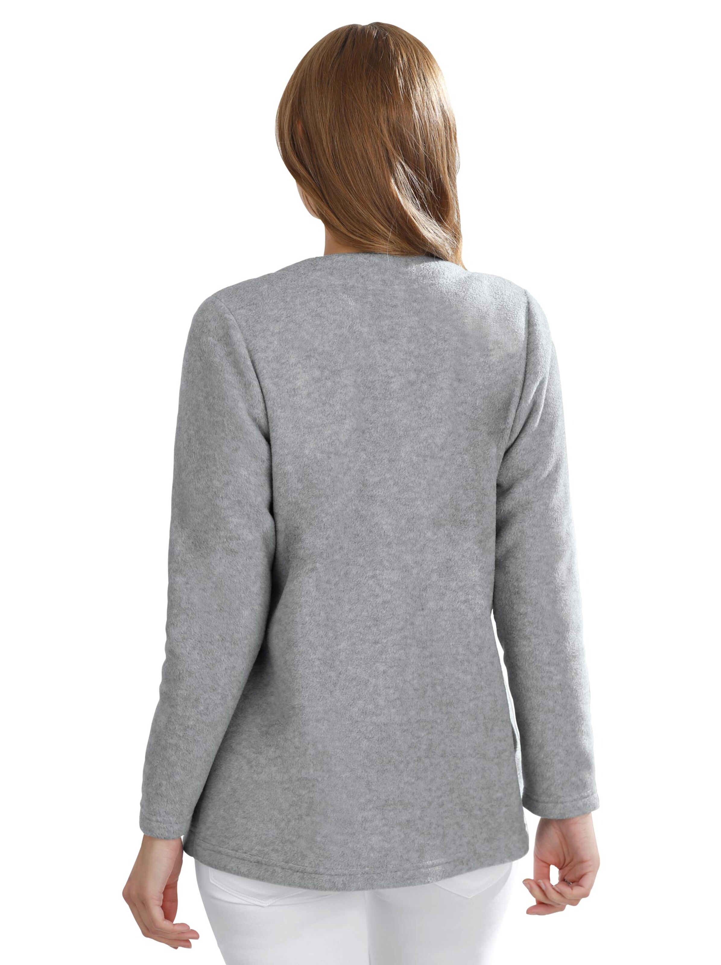 Fleece-Jacke - hellgrau-meliert