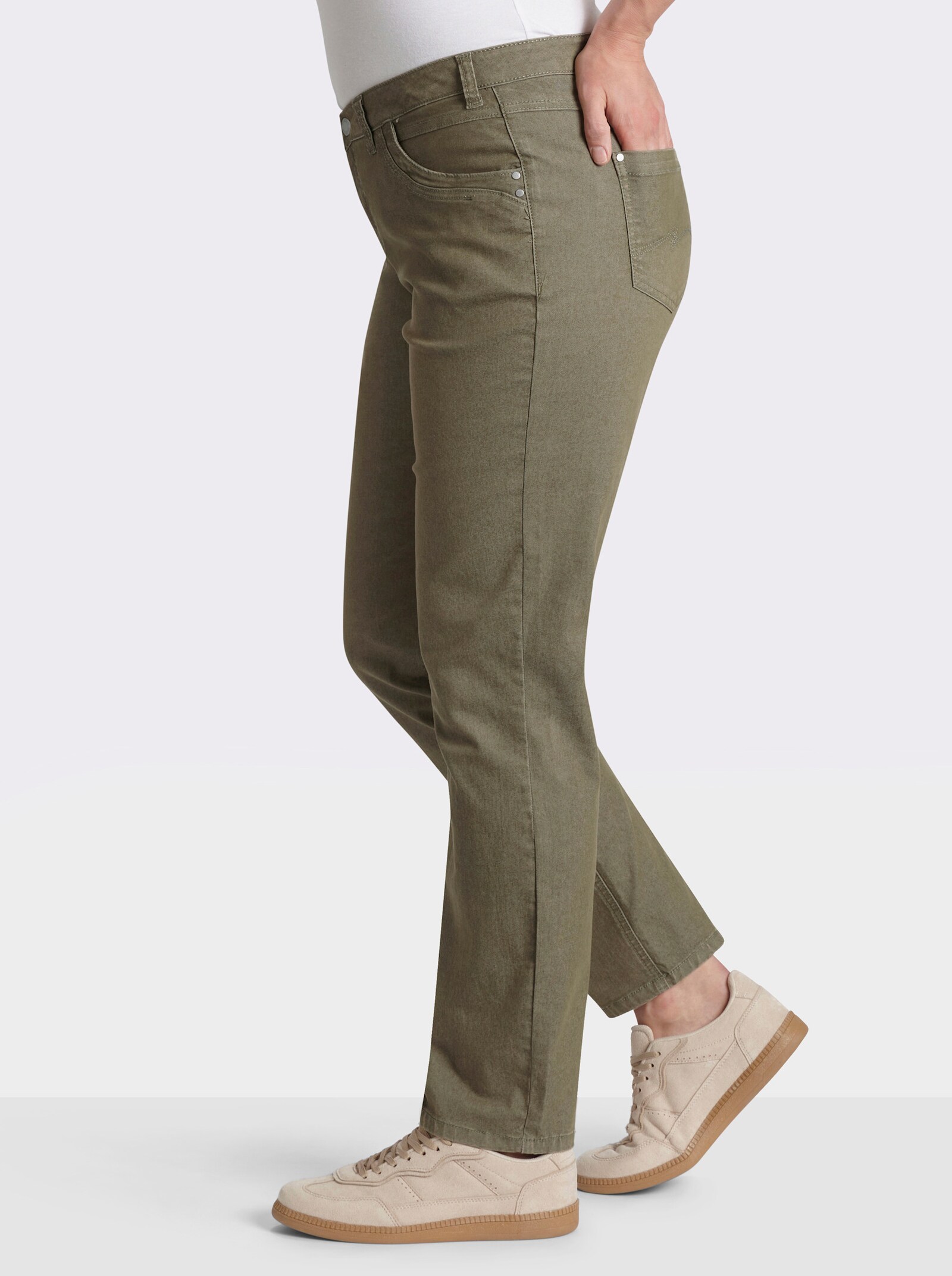 Jeans in Baumwoll-Stretch-Qualität - khaki