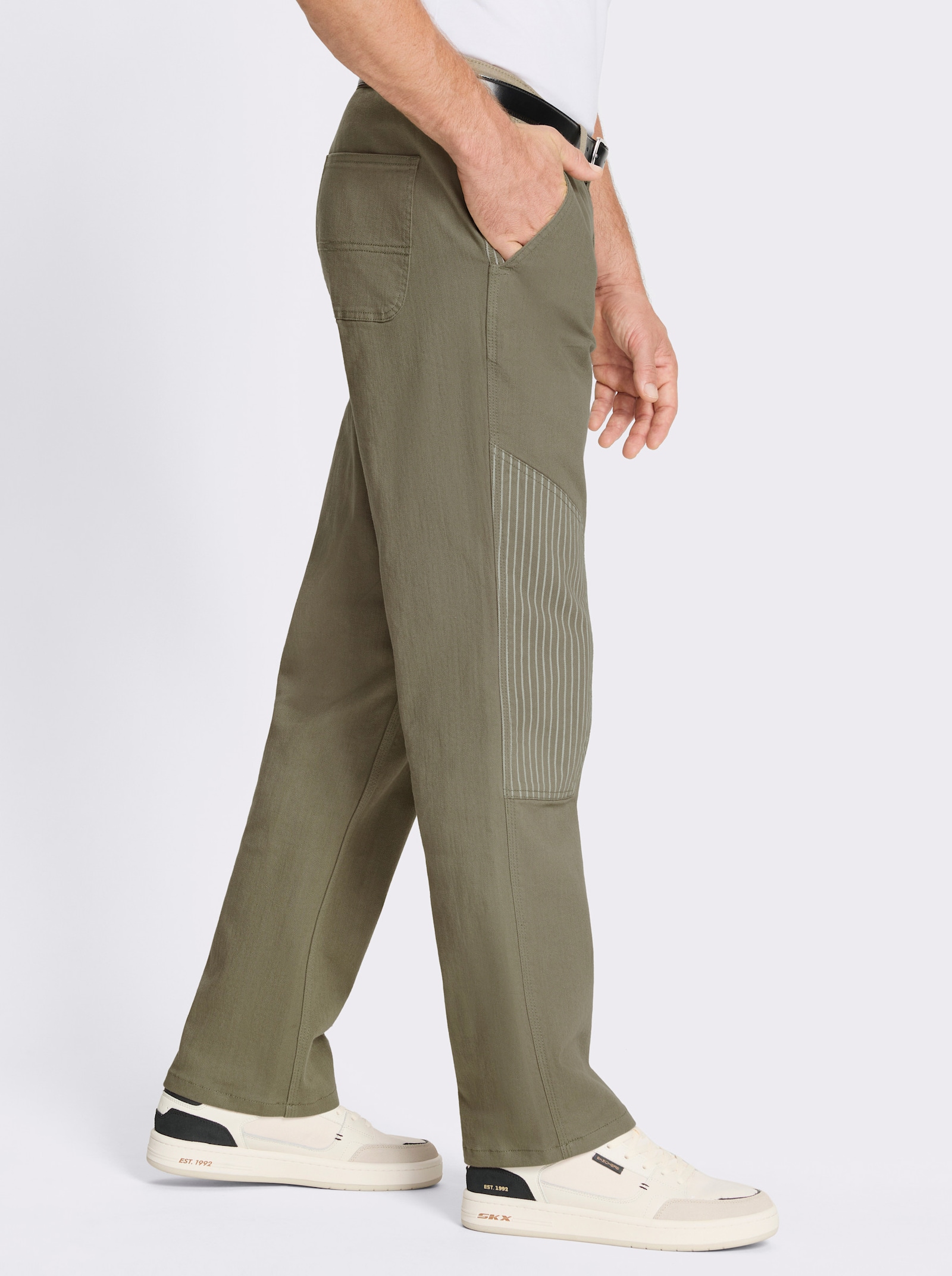 Marco Donati Hose in Twill-Qualität, vorgewaschen - khaki