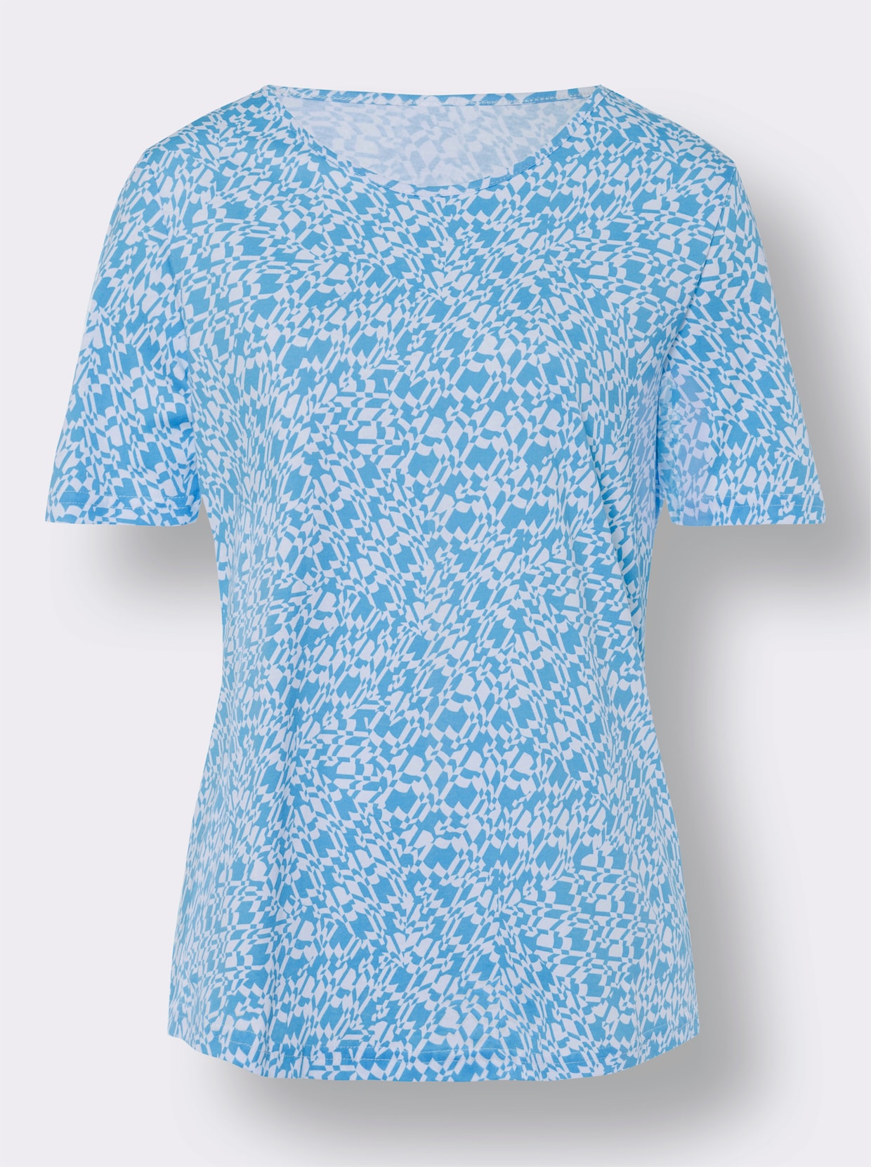 Voľnočasové tričko - modro-biela potlač