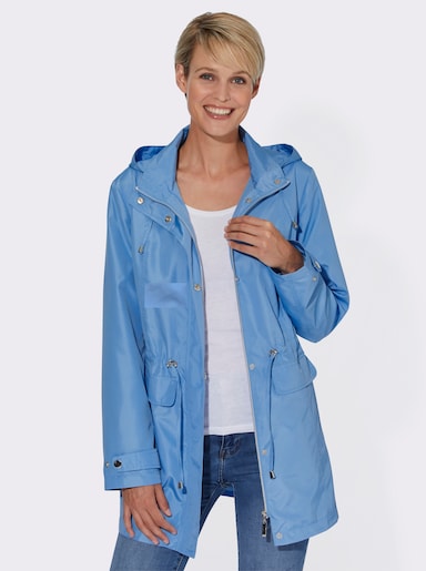 Jacke mit regulierbarer Kapuze und Taille - himmelblau
