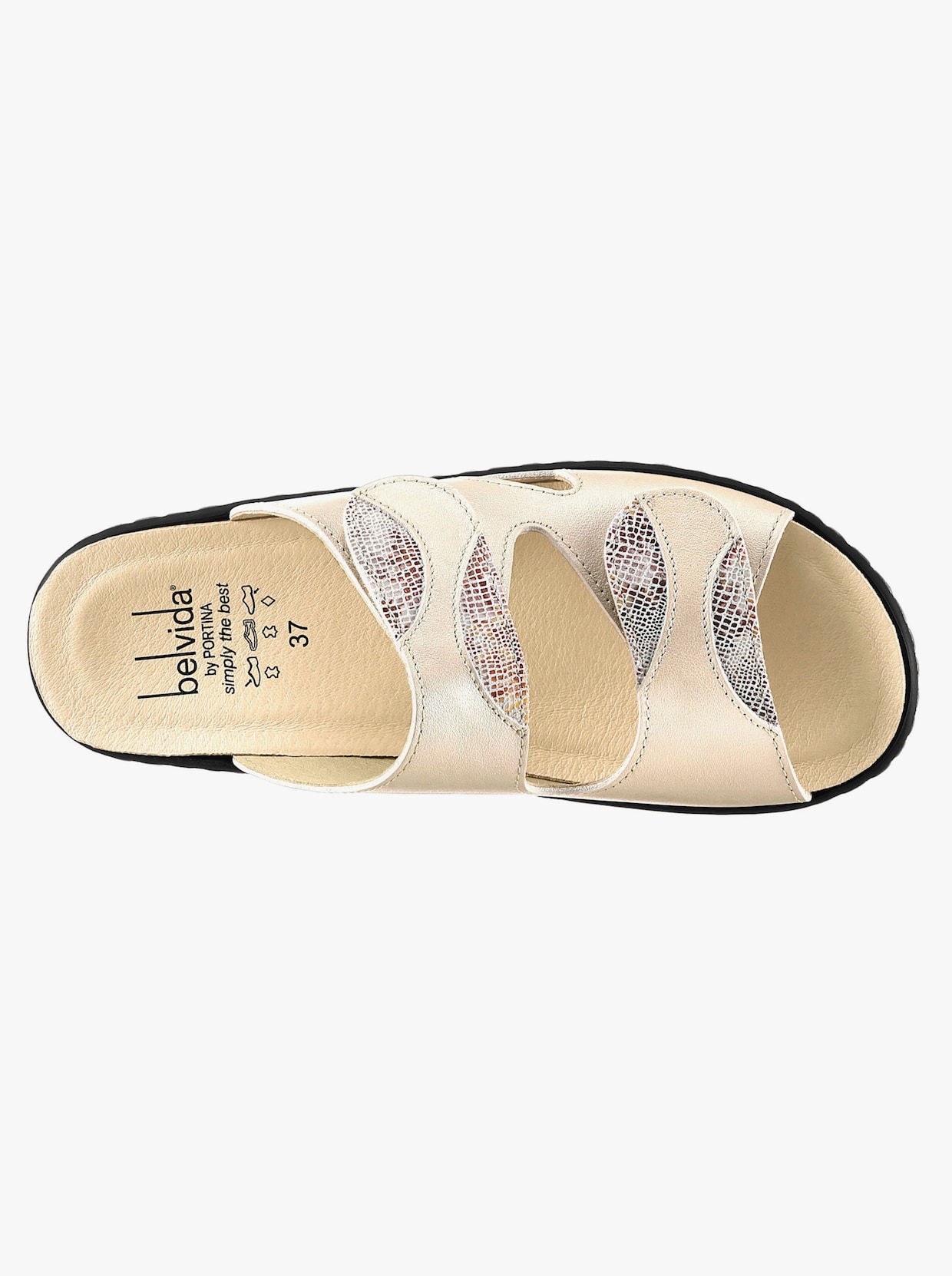 Belvida slippers - beige geprint
