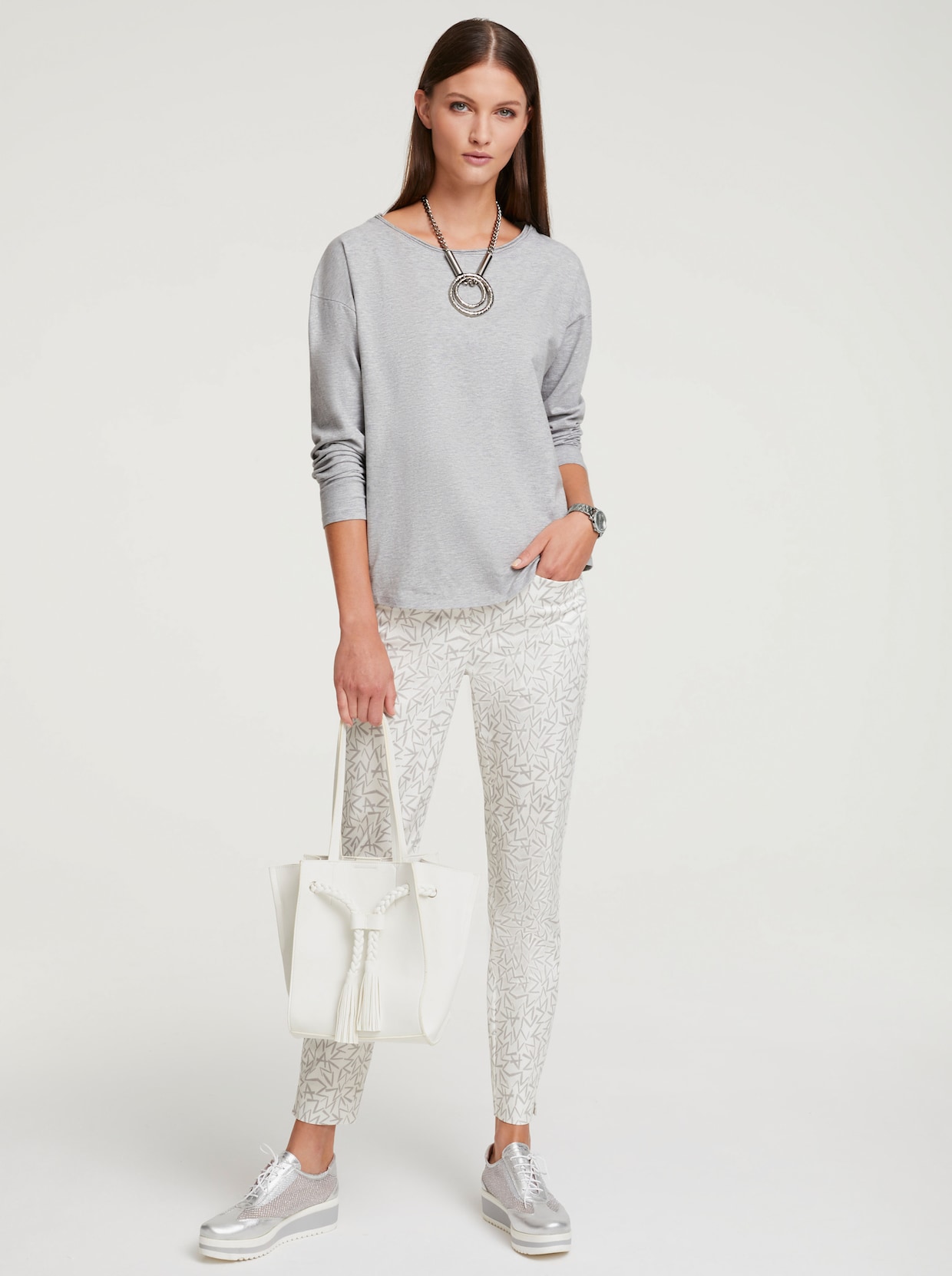 heine Pantalon imprimé - blanc-gris