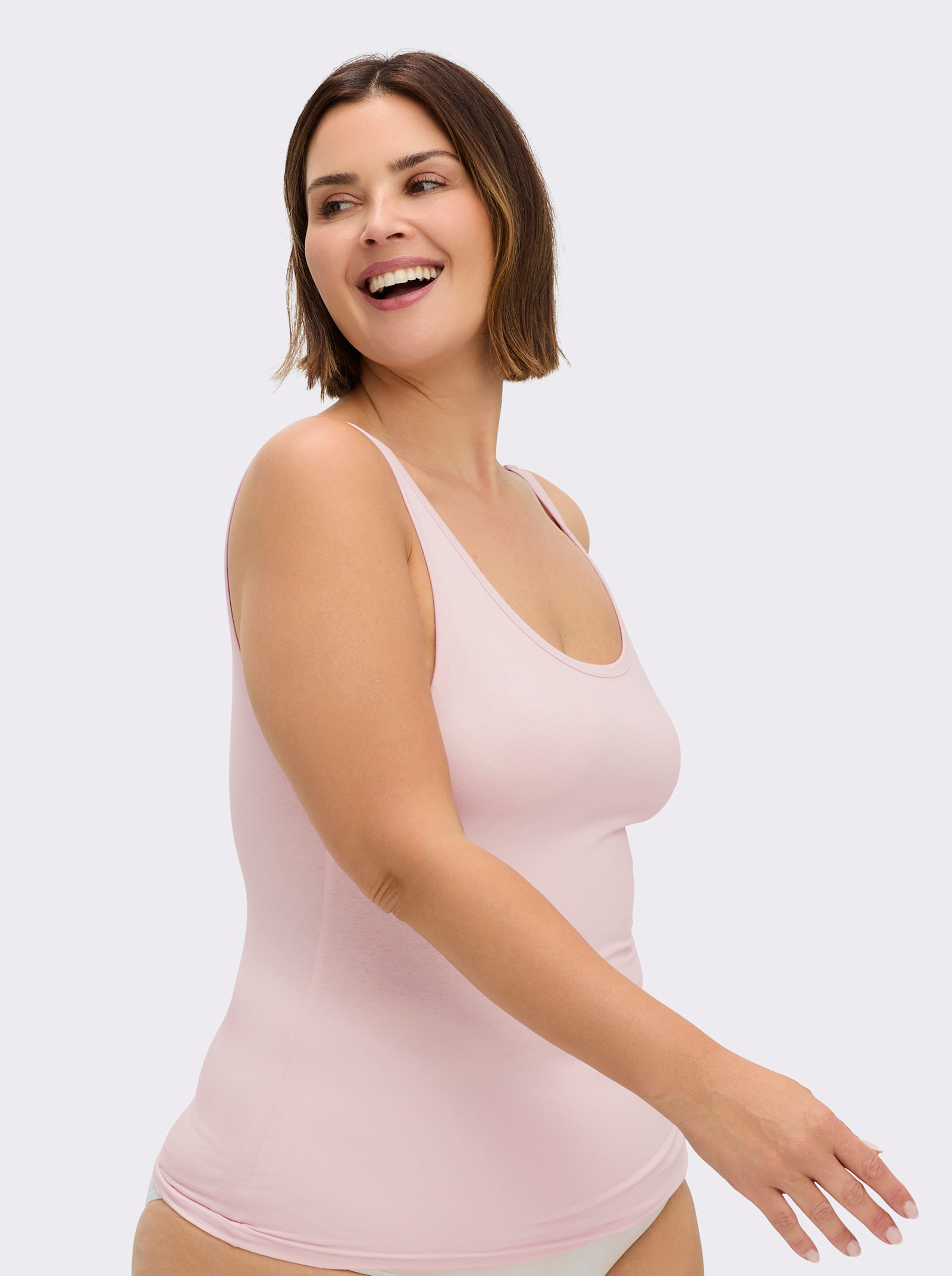 wäschepur Achseltop mit breiten Trägern - silberfarben + rosé + champagner