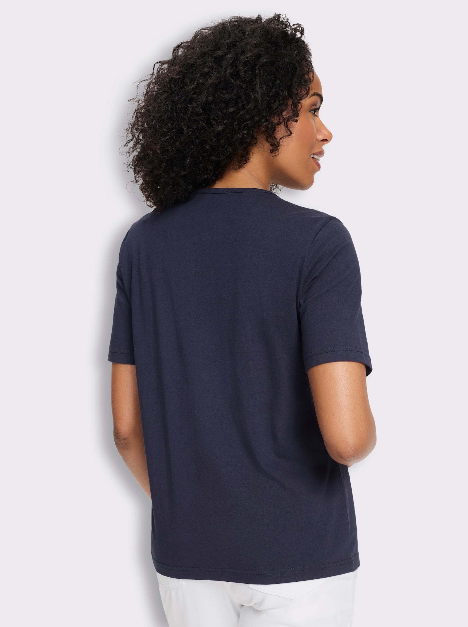 Shirt met korte mouwen en ankermotief - marine