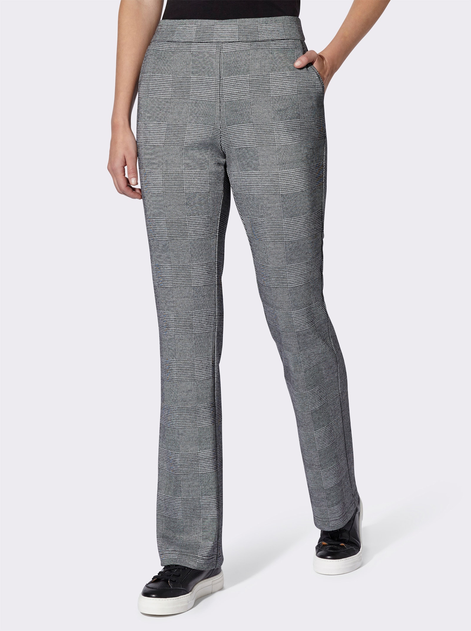 heine Jerseyhose mit Schlupfbund - schwarz-ecru-kariert