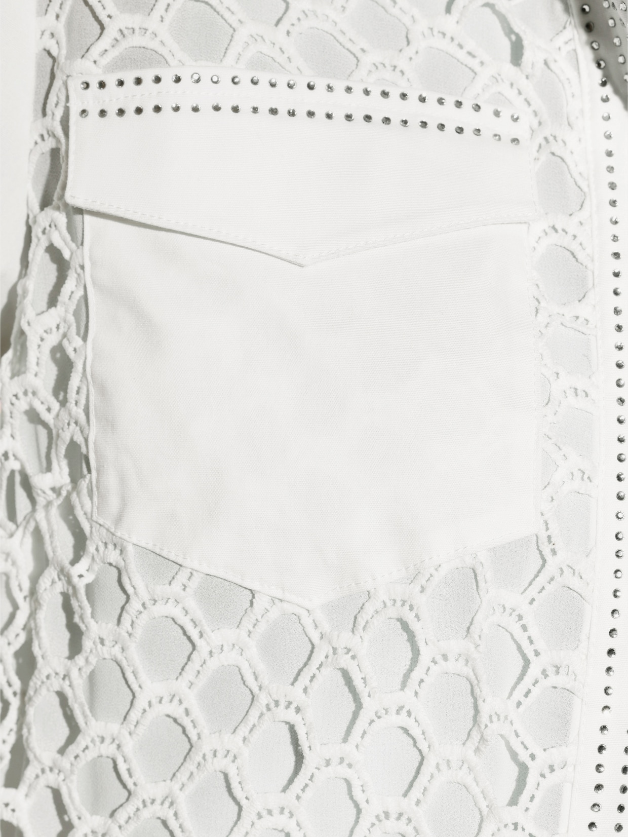 Spitzenblazer mit Deko-Steinchen - ecru