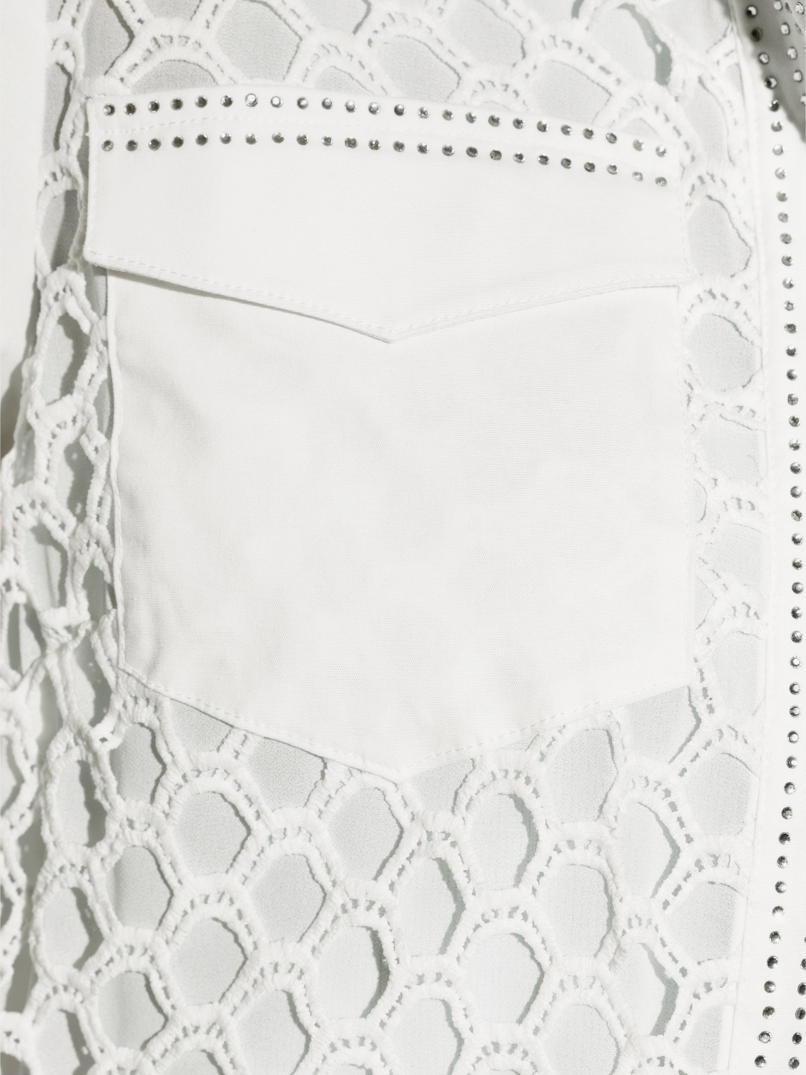 Spitzenblazer mit Deko-Steinchen - ecru