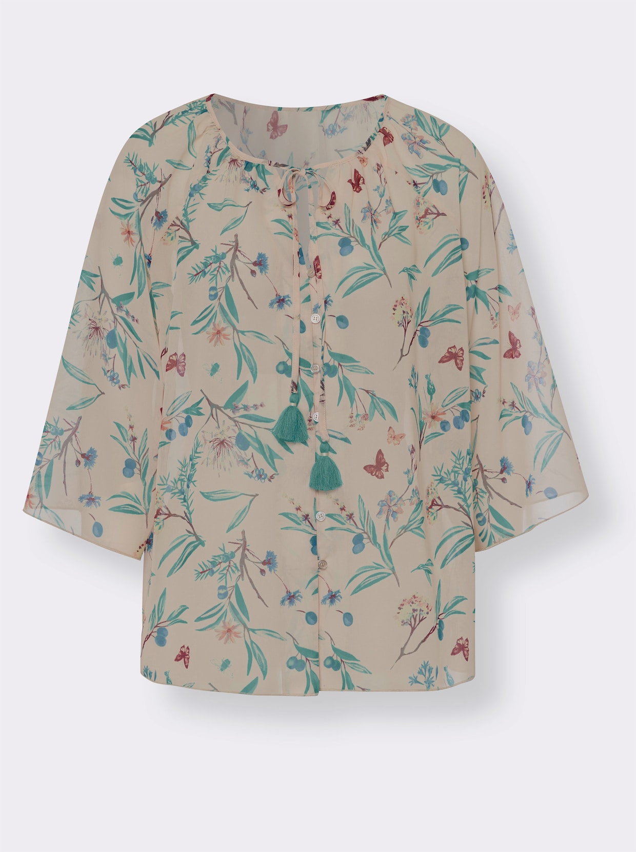 heine Blouse met print - ivoor/salie bedrukt