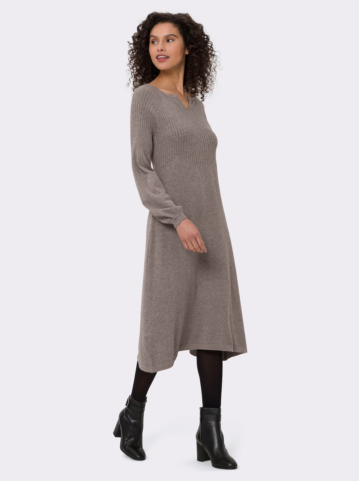 heine Robe en tricot - taupe foncé chiné