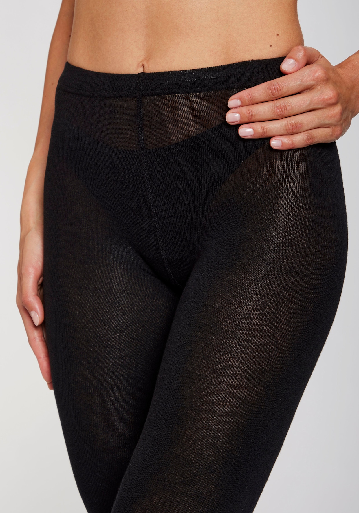 Lavana Strickstrumpfleggings - schwarz