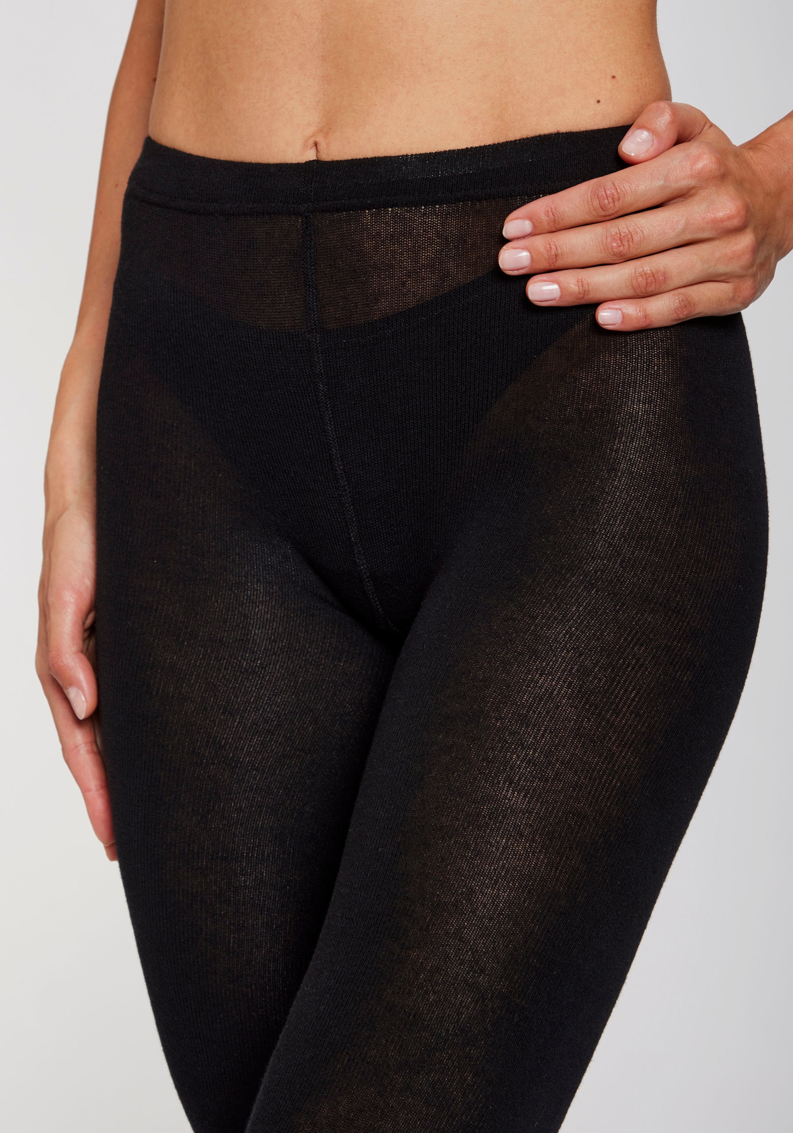 Lavana Strickstrumpfleggings - schwarz