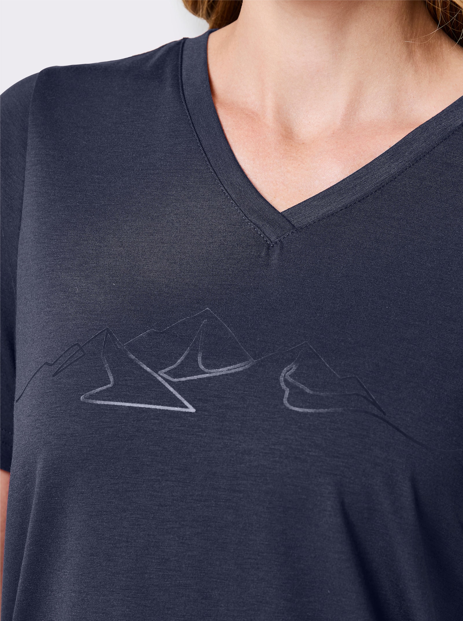 Catamaran Sports Funktionsshirt mit Seitenschlitzen - marine