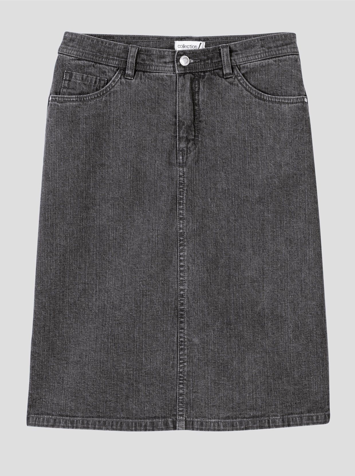 Jeansrock in 5-Pocket-Form - grey-denim