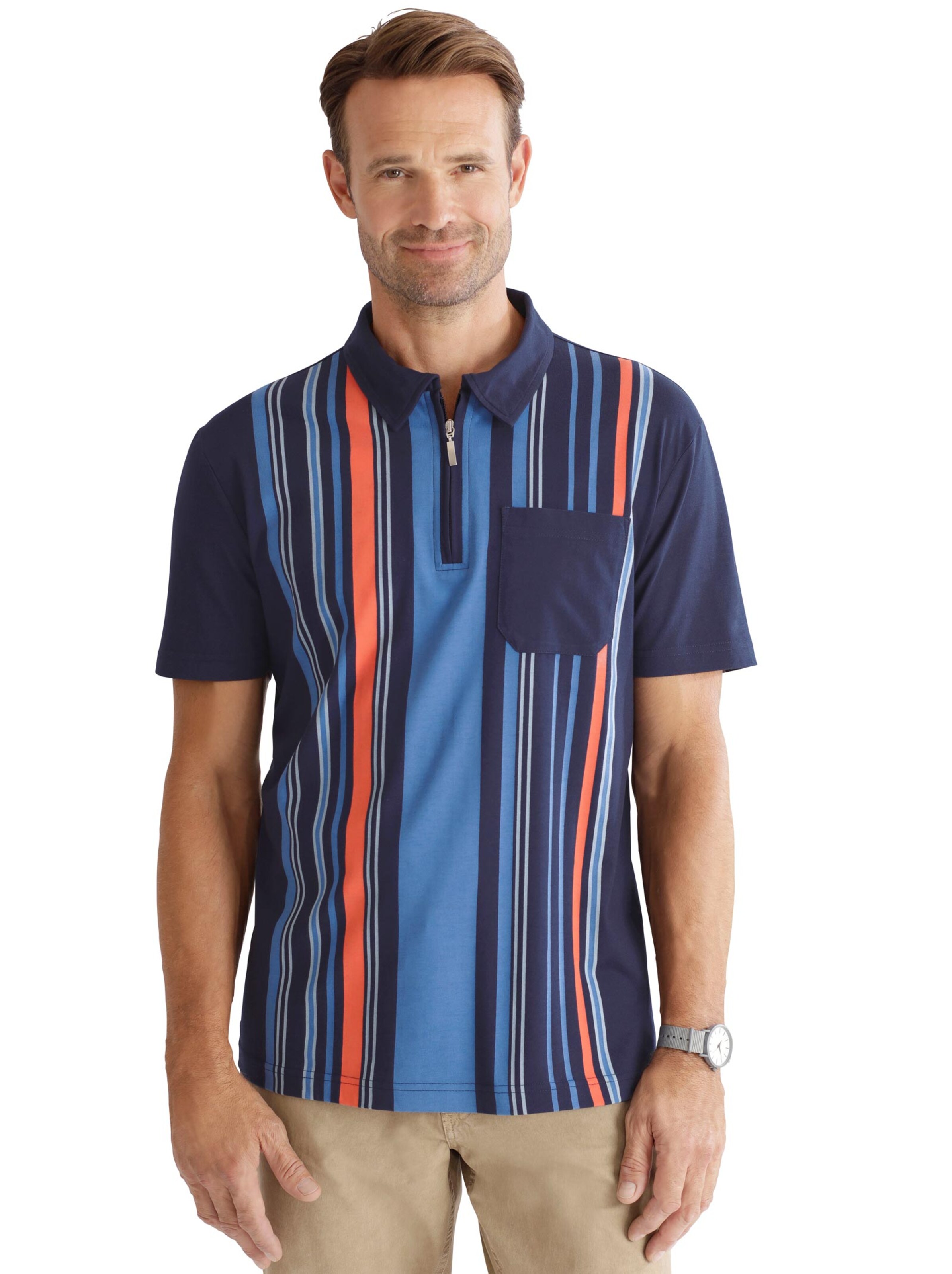 Poloshirt - marine-gestreift