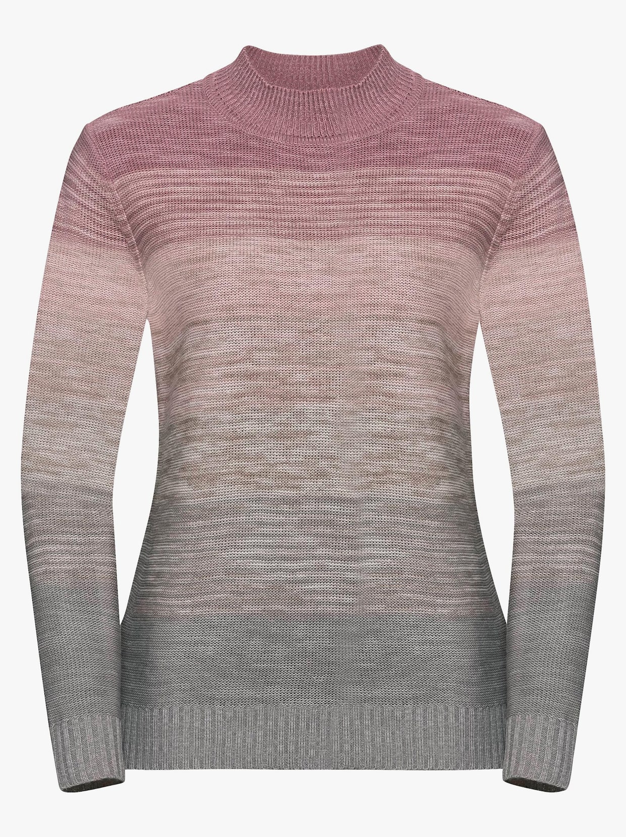 Proužkovaný svetr - růžová-vzor