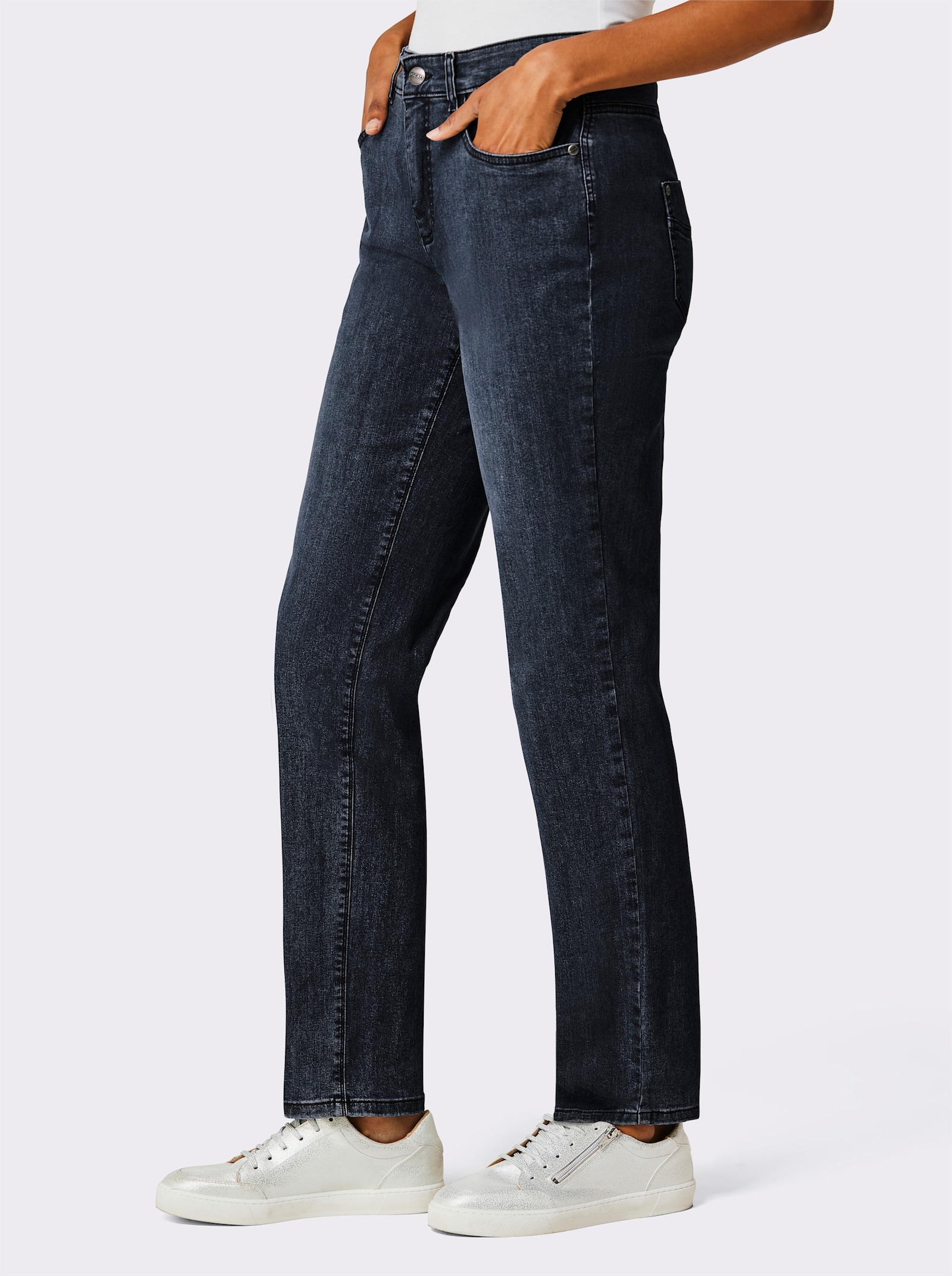 Ascari 5-Pocket-Jeans mit Softtouch-Oberfläche - blue-black