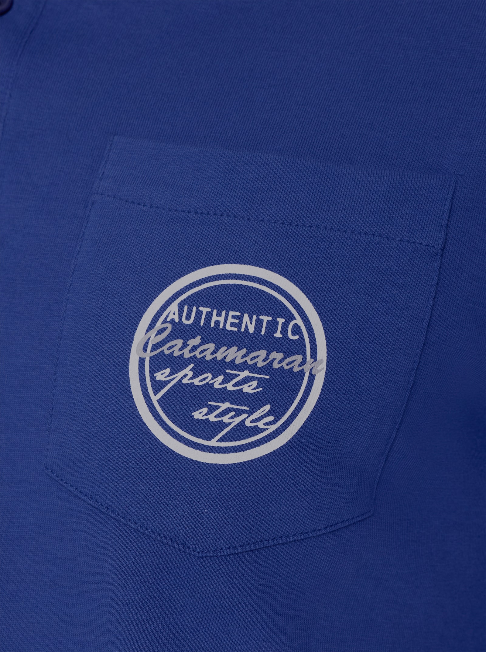 Langarm-Poloshirt mit Brusttasche - royalblau