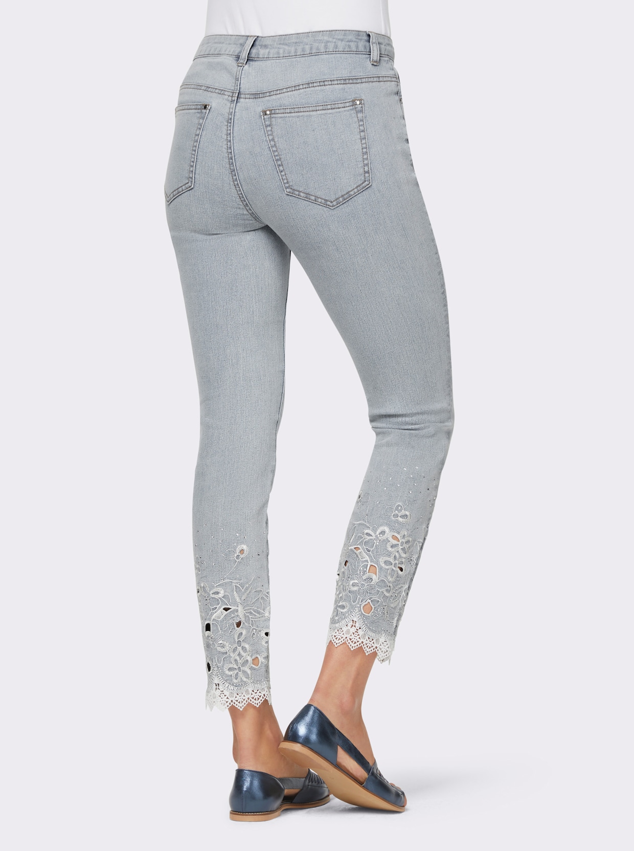 heine Jean 7/8 - bleu blanchi