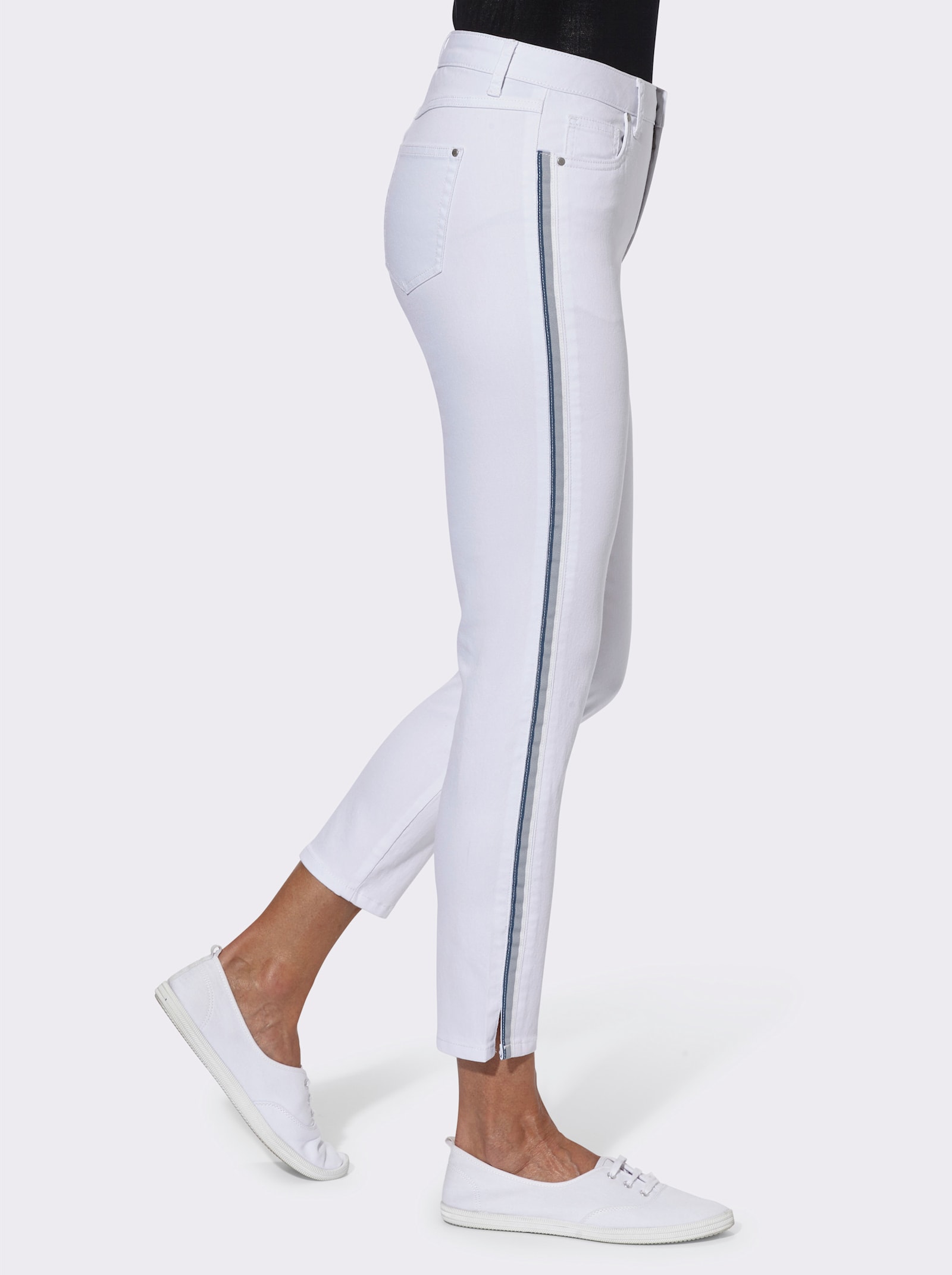 7/8-Jeans leichte Used-Optik - weiss