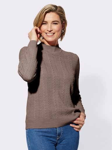 Pullover - taupe-meliert