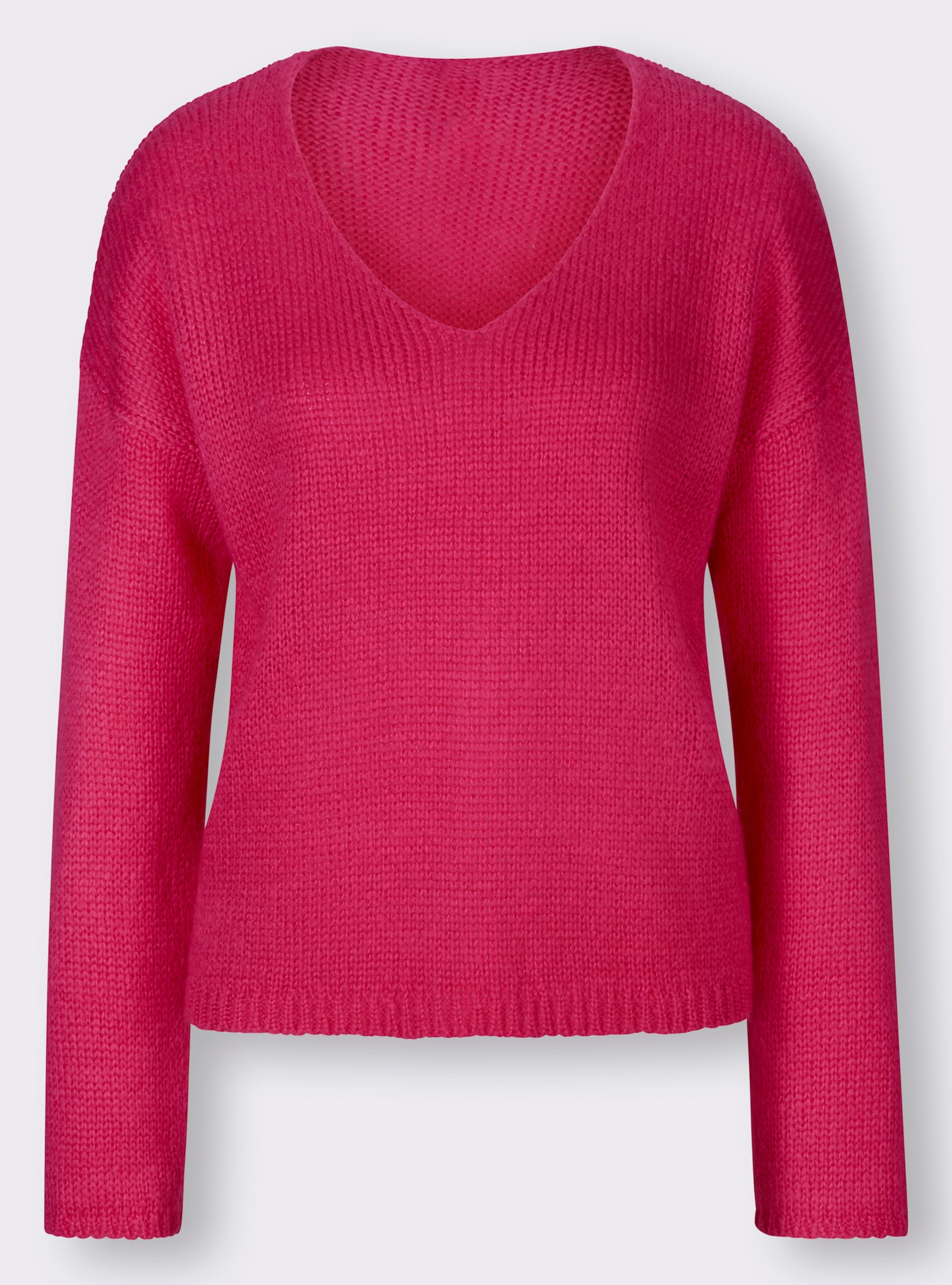 heine Pullover met V-hals en oversized schouders - pink