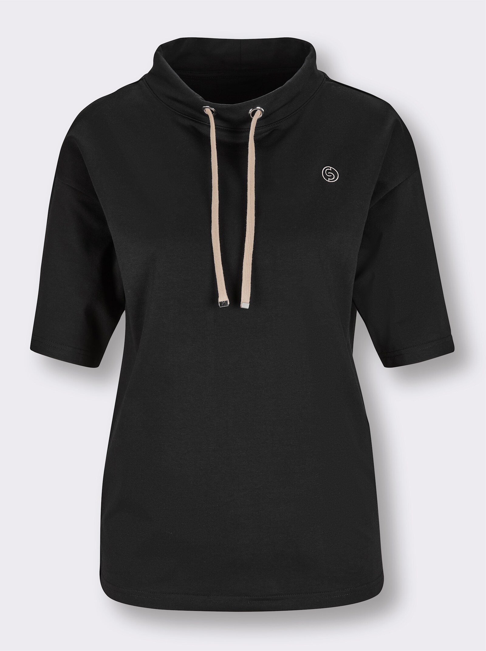 CREATION L PREMIUM Sweatshirt mit Stehkragen - schwarz