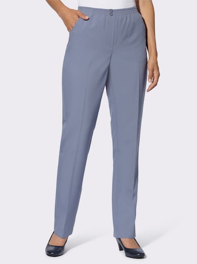 Schlupfhose mit Rundum-Dehnbund - taubenblau