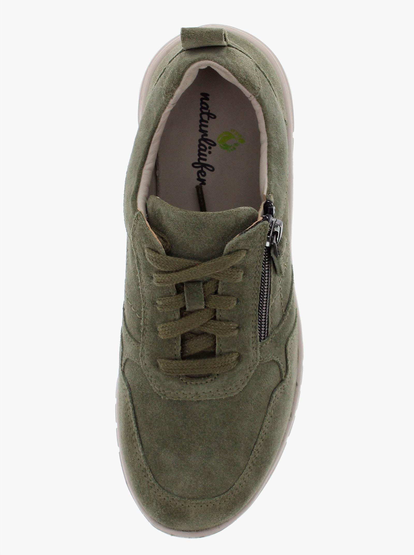 Naturläufer Sneaker mit seitlichem Reißverschluss, Weite H - oliv