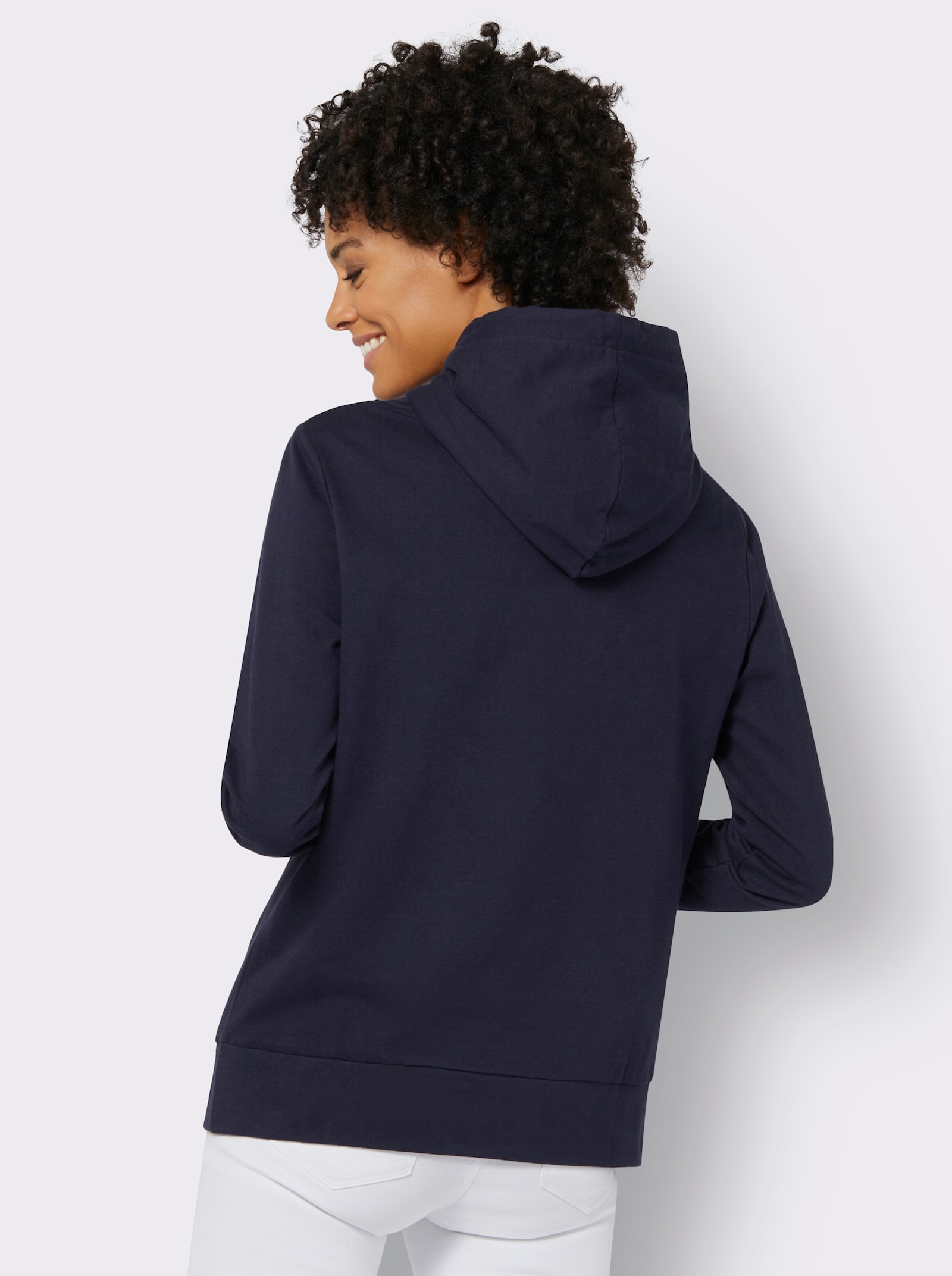 Kapuzensweatshirt mit Farbkontrasten - marine