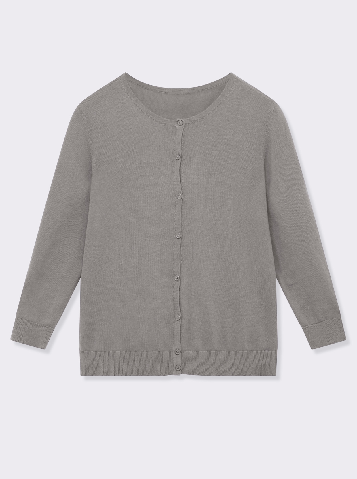 Strickjacke aus reiner Baumwolle - steingrau