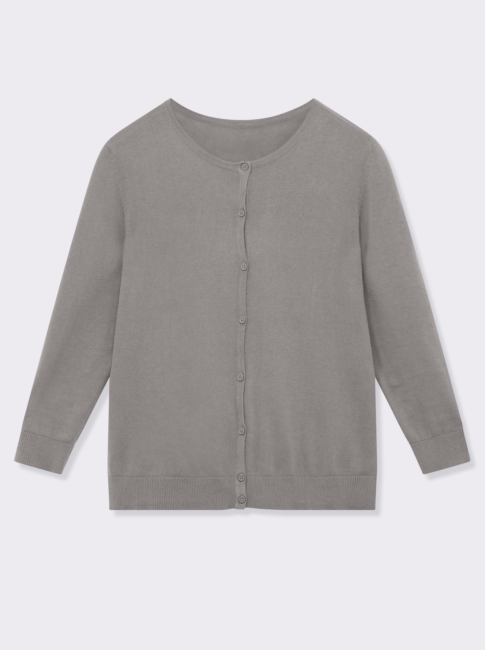 Strickjacke aus reiner Baumwolle - steingrau