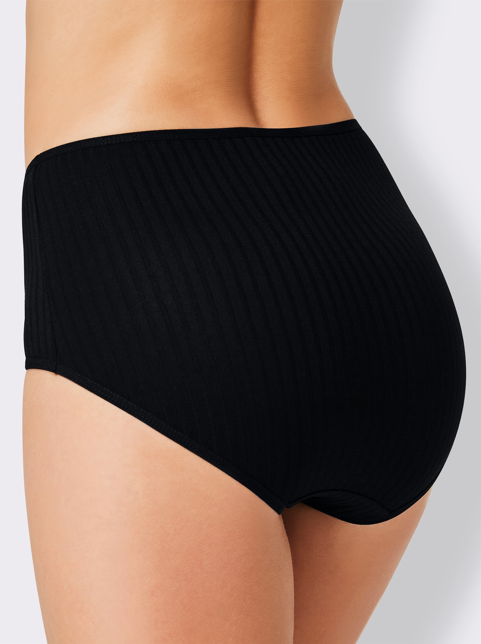wäschepur Taillenslip mit Ripp-Struktur - schwarz