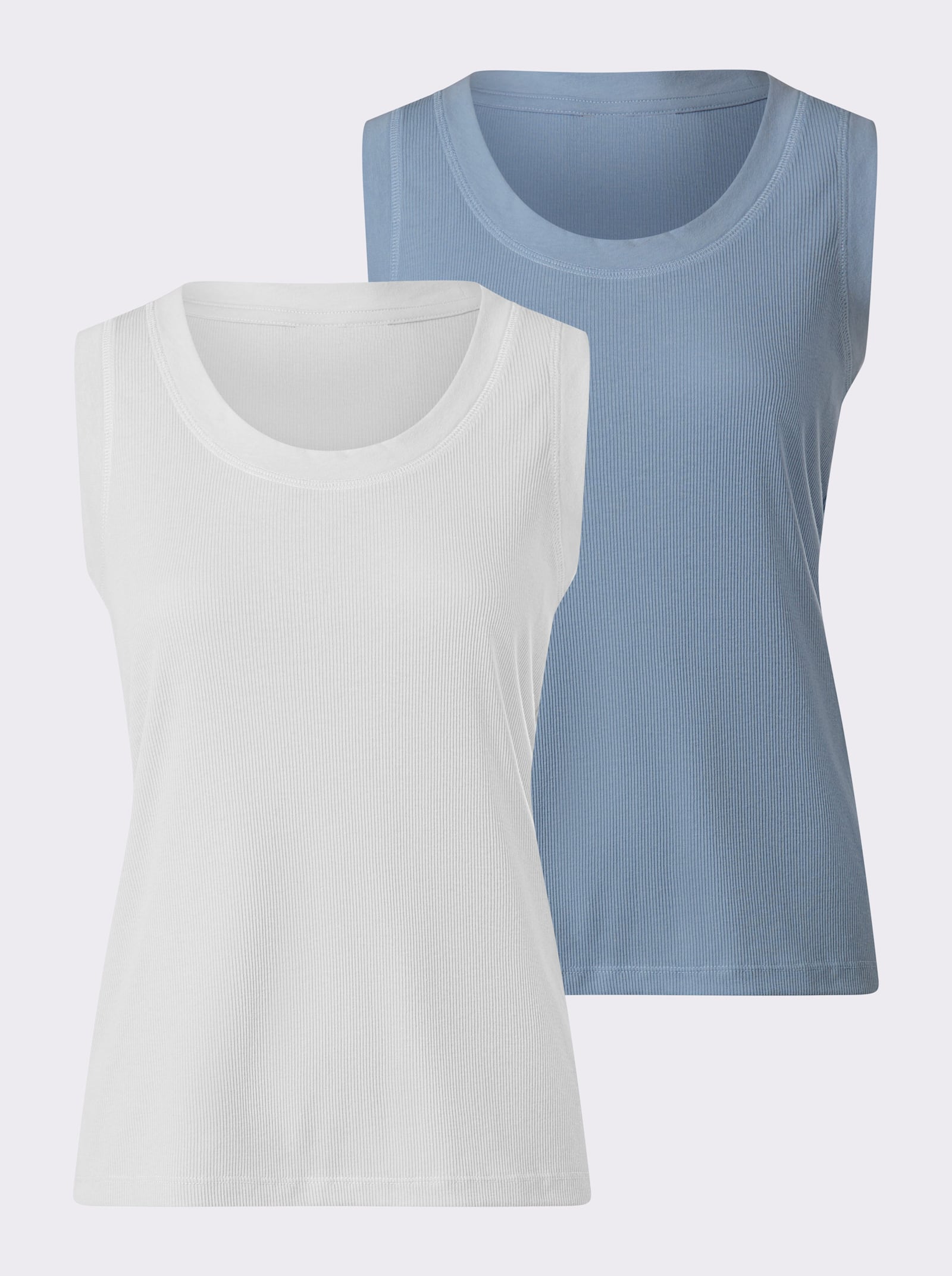 heine Tanktop im Doppelpack - bleu-ecru