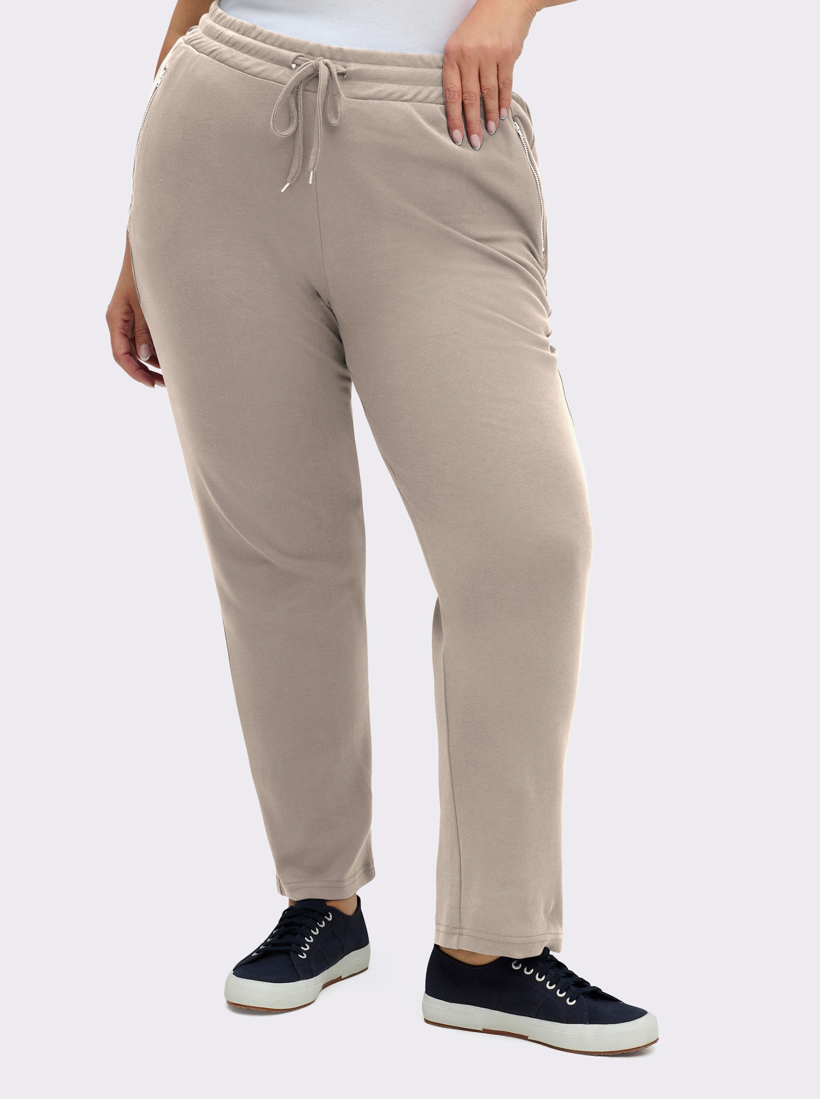 Jerseyhose mit Bindeband - sesam