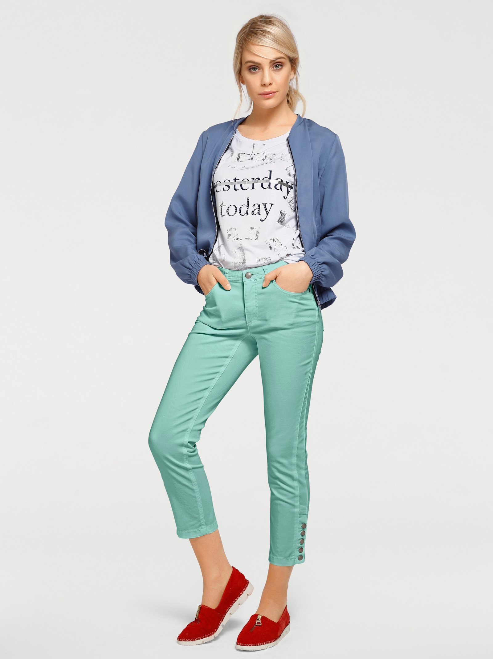 heine Pantalon 7/8, taille basse - turquoise