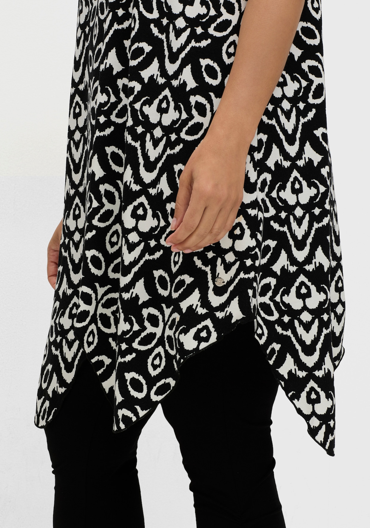 sheego Top und Leggings - schwarz-weiß