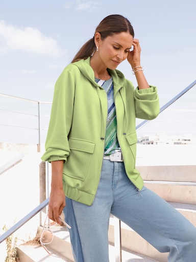 Sweatjacke mit Kapuze - pistazie