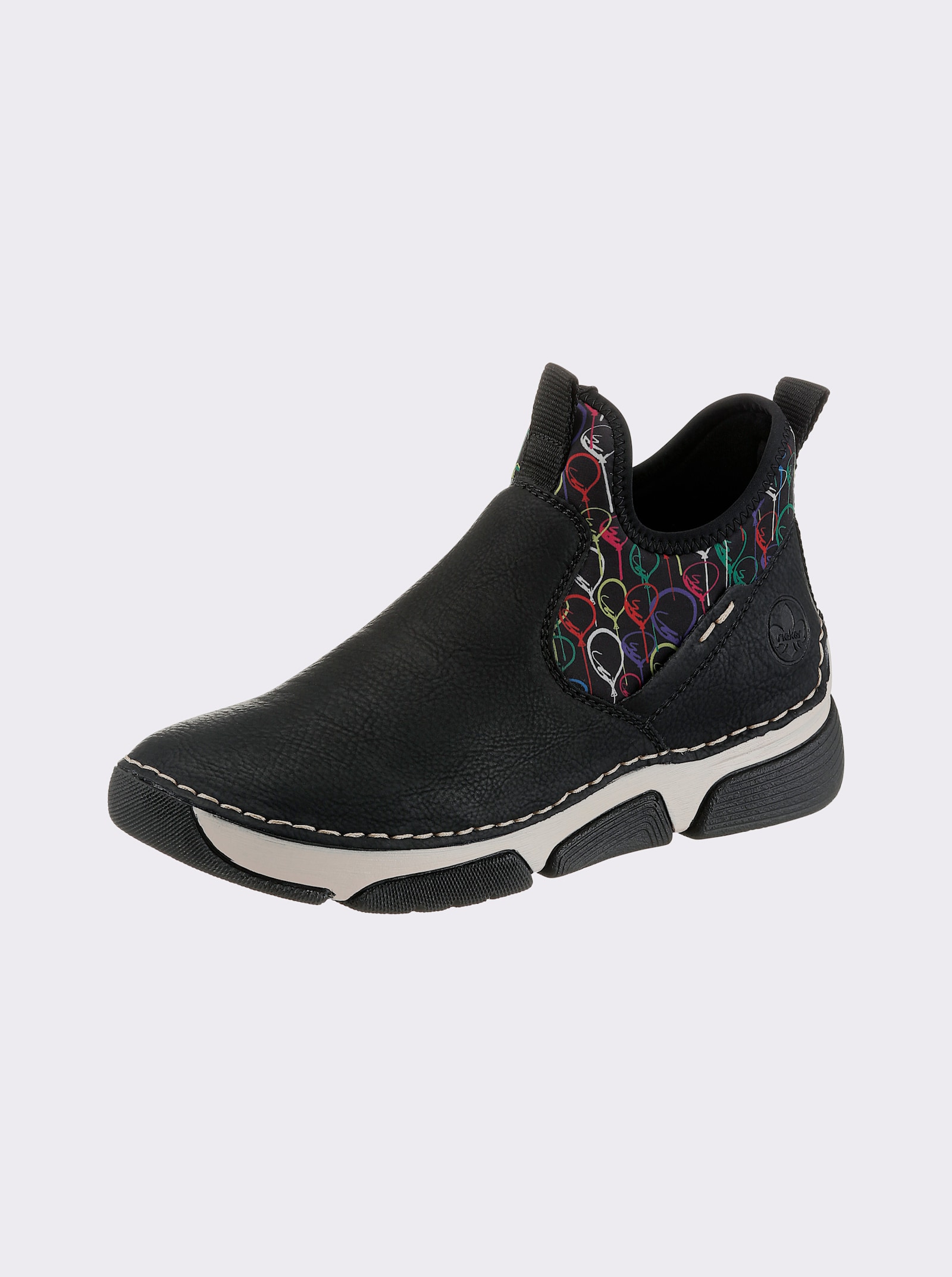 Rieker Slipper mit Elastik-Abschluss - schwarz