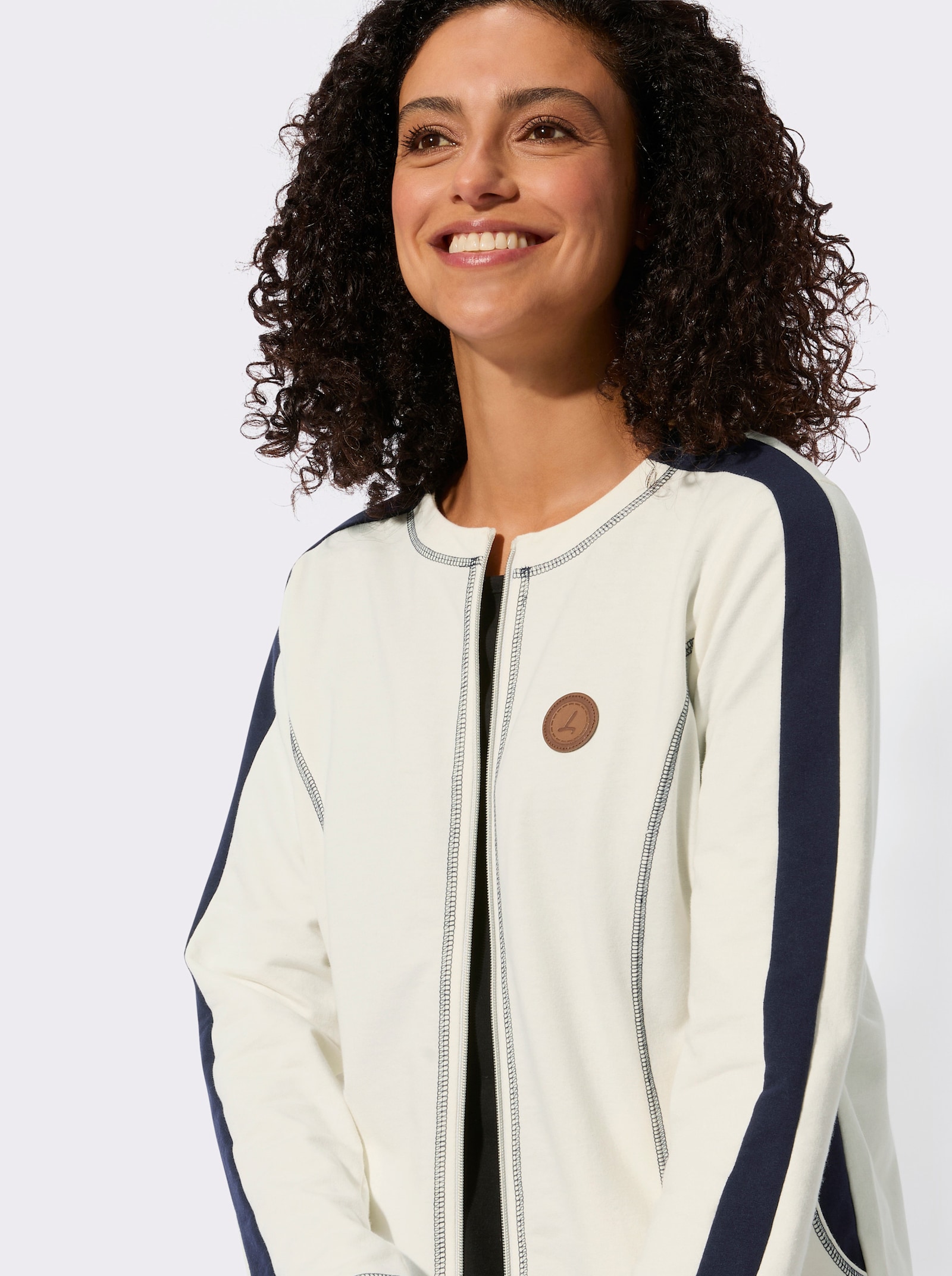 Shirtjacke - ecru-marine