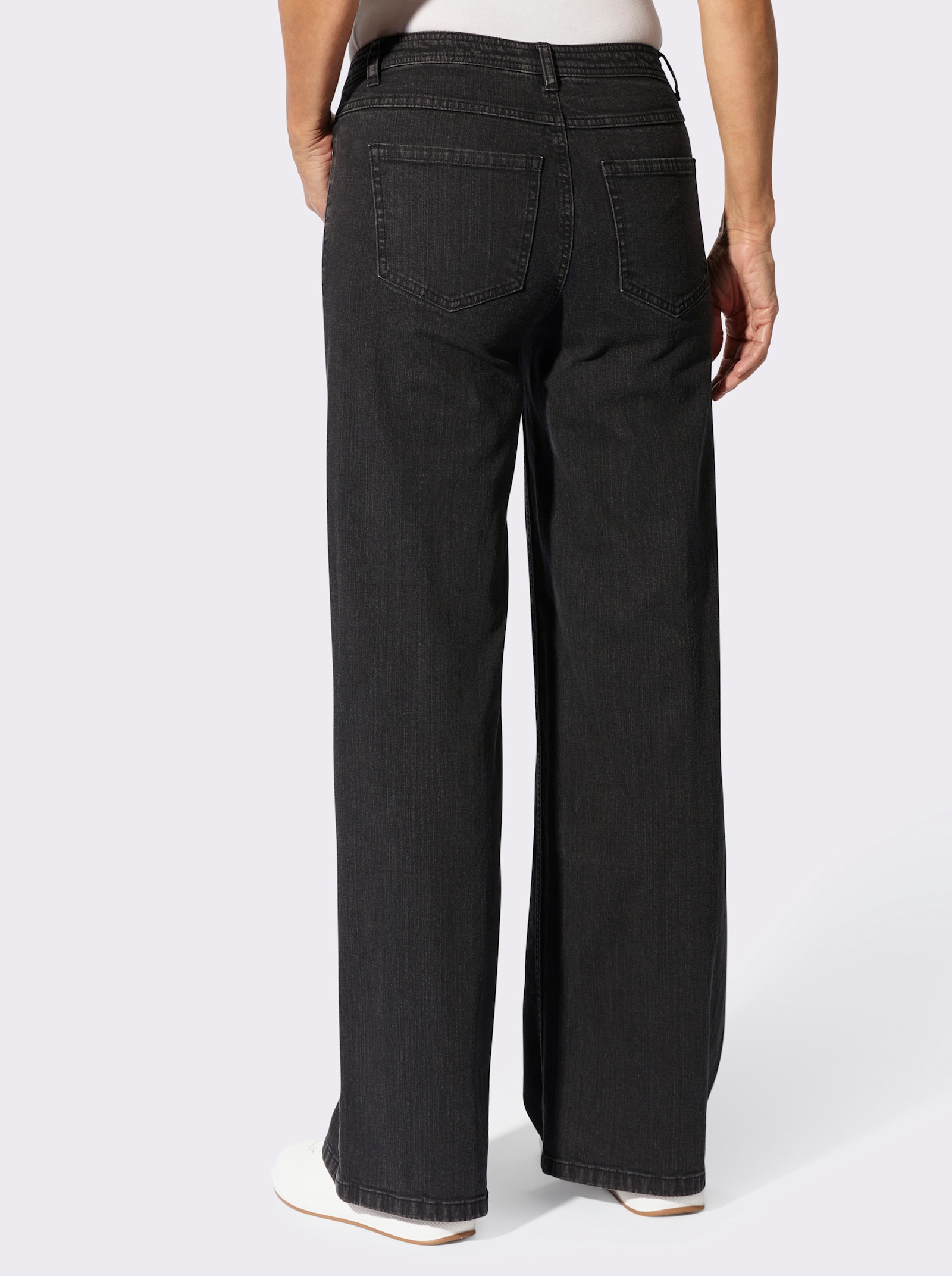 5-Pocket-Jeans mit Kontrastnähten - black denim