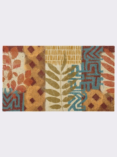 wash+dry by Kleen-Tex Fußmatte in strapazierfähiger, pflegeleichter Qualität - cognac-ecru-gemustert
