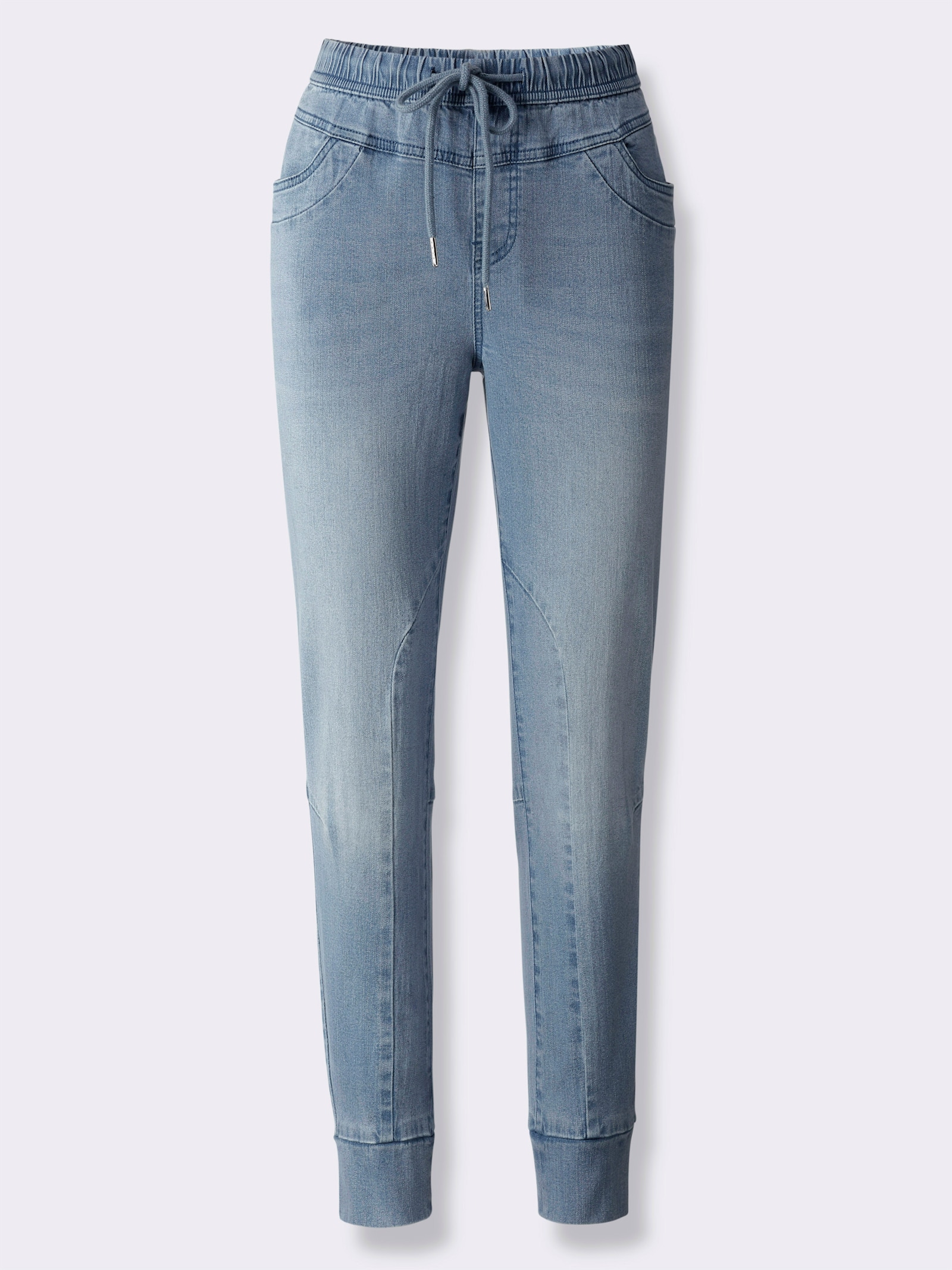 heine Pantalon 7/8 avec ceinture élastique - bleu blanchi