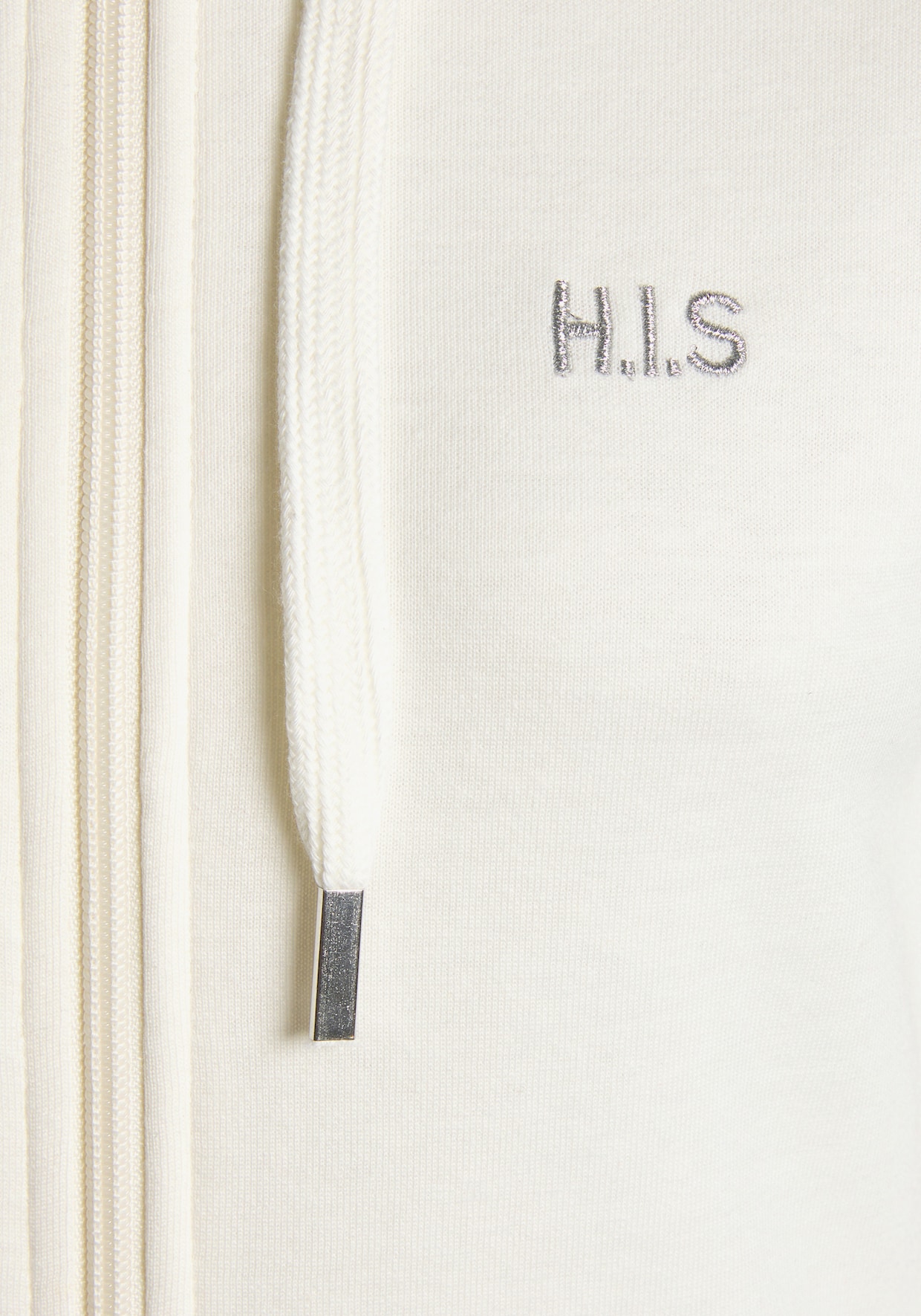 H.I.S Sweatvest met capuchon - ecru