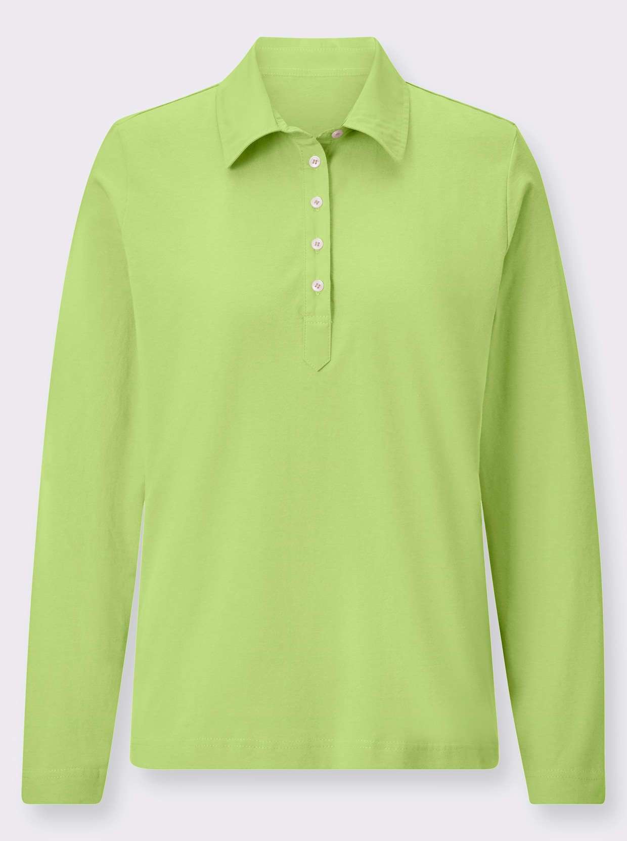 Poloshirt met lange mouwen - pistache