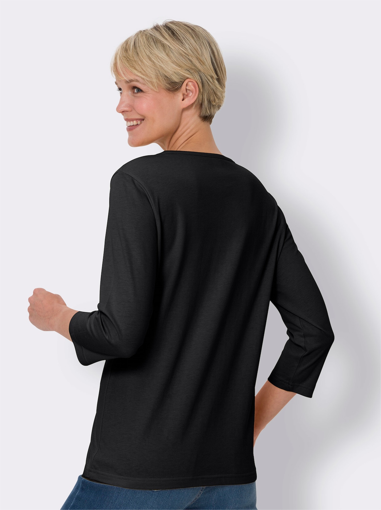 3/4-Arm-Shirt - schwarz