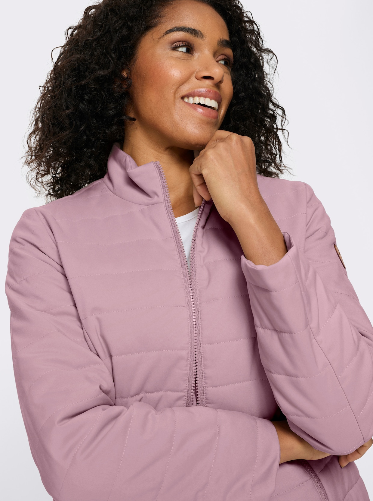 Steppjacke mit Reissverschluss-Taschen - mauve