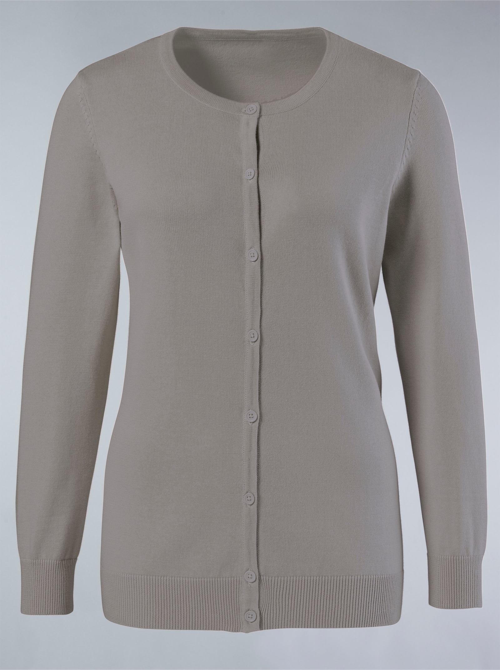 Strickjacke aus reiner Baumwolle - steingrau
