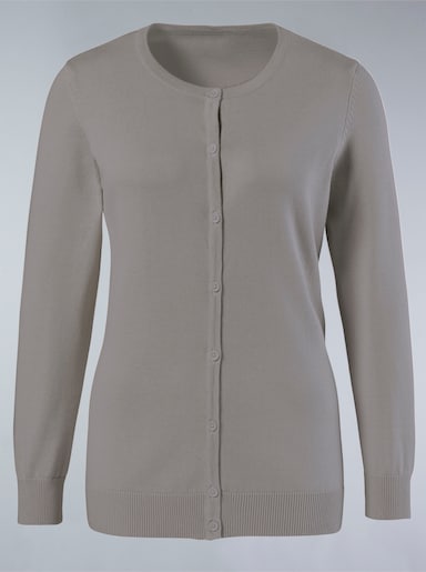 Strickjacke aus reiner Baumwolle - steingrau