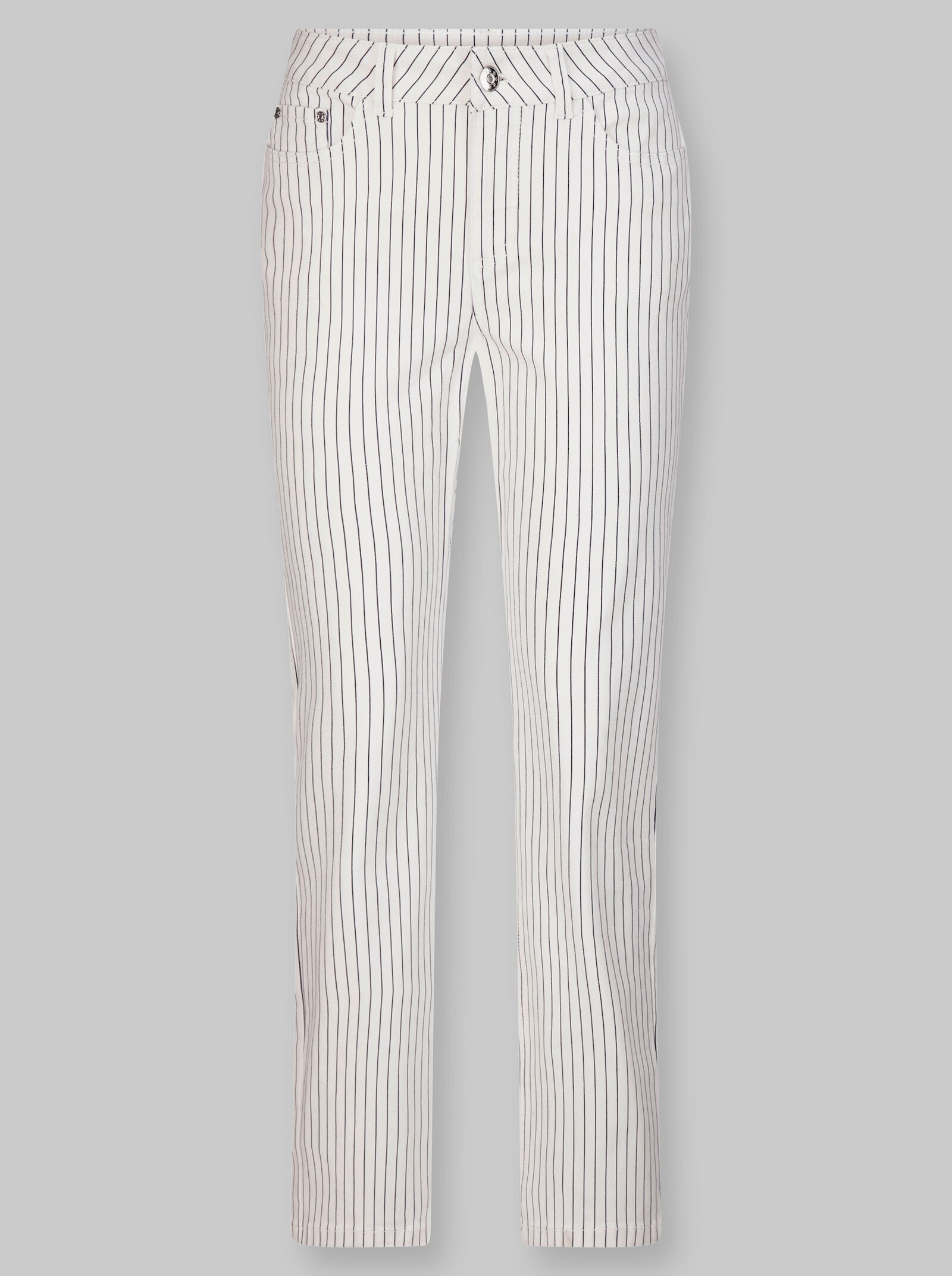 heine 5-Pocket-Hose mit Nadelstreifen - ecru-marine-gestreift